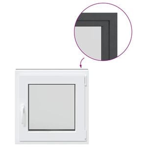 vidaXL Прозорец за мазе "RISOR" 50x50 см Отварящо-отваряем DIN десен антрацит