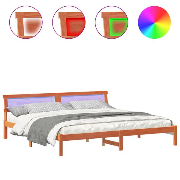 vidaXL Рамка за легло с таблото Кафяво с восъчно покритие 200 x 200 cm