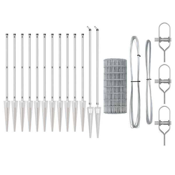 vidaXL Ограда с пост Сребрист 1 x 10 m Стомана