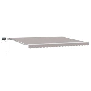 vidaXL Прибираща се тента Светлосиво 450 &times; 300 cm Тъкан и алуминий