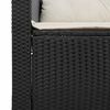 vidaXL Градински комплект с възглавници, 3 части, черен полиратан
