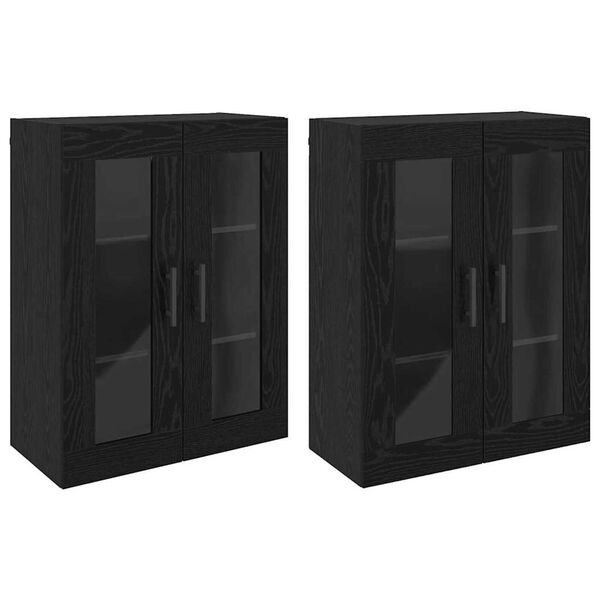 vidaXL Стенни шкафове 2 pcs Черен дъб 69,5 x 34 x 90 см