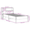 vidaXL Легло с етажерка за книги, без матрак, 100x200 см, бор масив