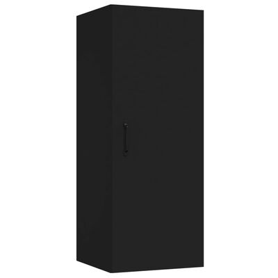 vidaXL Окачен стенен шкаф, черен, 34,5x34x90 см, инженерно дърво