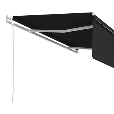 vidaXL Автоматично прибиращ се сенник с щора, 5x3 м, антрацит