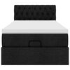 vidaXL Османска легло с матрак и LED, черно, 100x200 см, плат