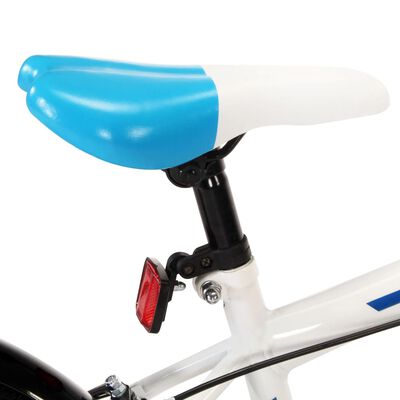 vidaXL Детски велосипед, 18 цола, синьо и бяло