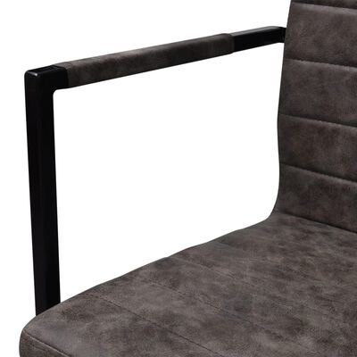 vidaXL Конзолни трапезни столове, 2 бр, кафяви, изкуствена кожа