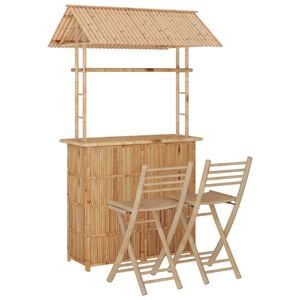 vidaXL Бар комплект, 3 части, бамбук