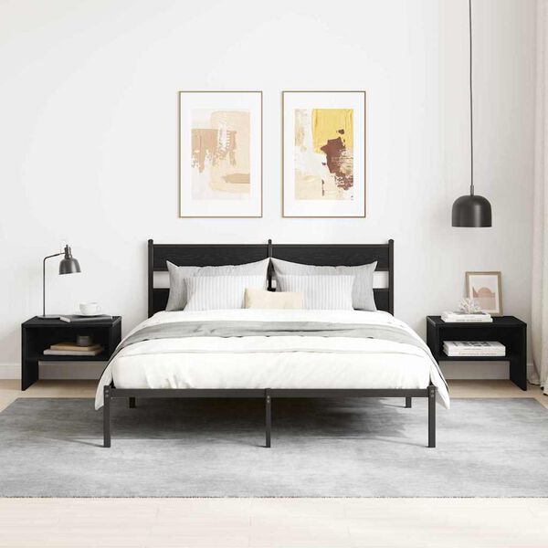 vidaXL Нощен шкаф Черен дъб 40 x 40 x 30 cm Инженерно дърво