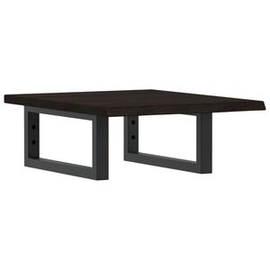 vidaXL Стенен рафт за мивка, стомана и масивно дърво дъб