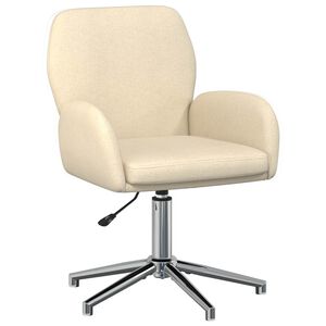 vidaXL Завъртащ се офис стол 54 x 58 x 90 см Кремаво Текстил