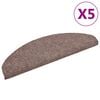 vidaXL Постелки за стълби, самозалепващи се, 5 бр., 65x21x4 см, светлокафяви, полукръгли, големи