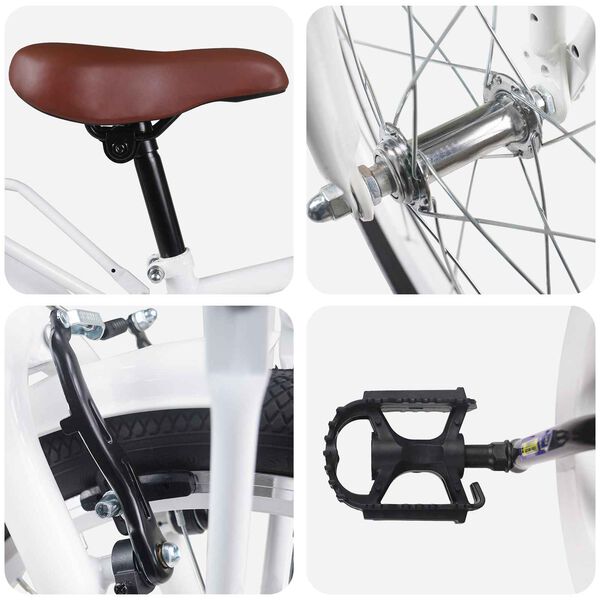 vidaXL Детски Велосипед 20 инча за 6&ndash;11 години Бяло