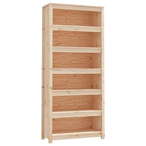 vidaXL Библиотека, 80x35x183 см, борово дърво масив