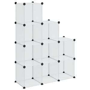 vidaXL Органайзер с кубични отделения, 9 куба, прозрачен, PP