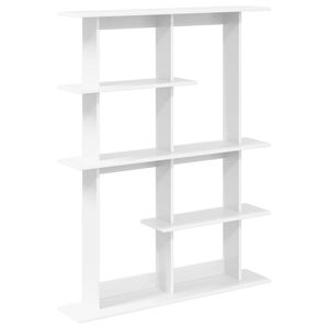 vidaXL Стенен рафт Бяло 102 x 20 x 130 см Инженерна дървесина