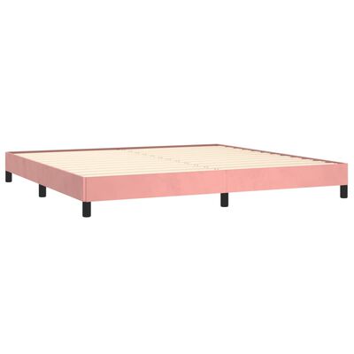 vidaXL Рамка за легло, розова, 200x200 см, кадифе