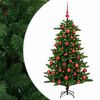 vidaXL Изкуствена коледна елха с топки 120 см 150 LED светодиода