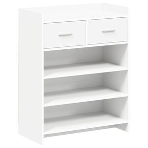 vidaXL Шкаф за обувки 73,5 x 36 x 92 см Инженерна дървесина Бяло