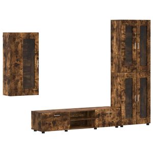 vidaXL Комплект ТВ шкаф с рафт FLORIN 3 pcs Димян дъб Инженерно дърво