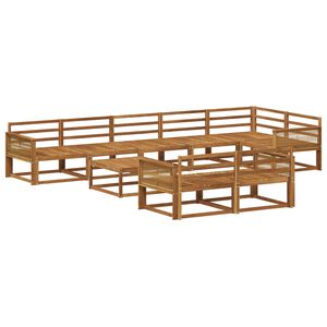 vidaXL Комплект дивани за открито 9 pcs Натурално