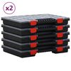 vidaXL Асортиментни кутии, 10 бр, 40x30x5 см, полипропилен
