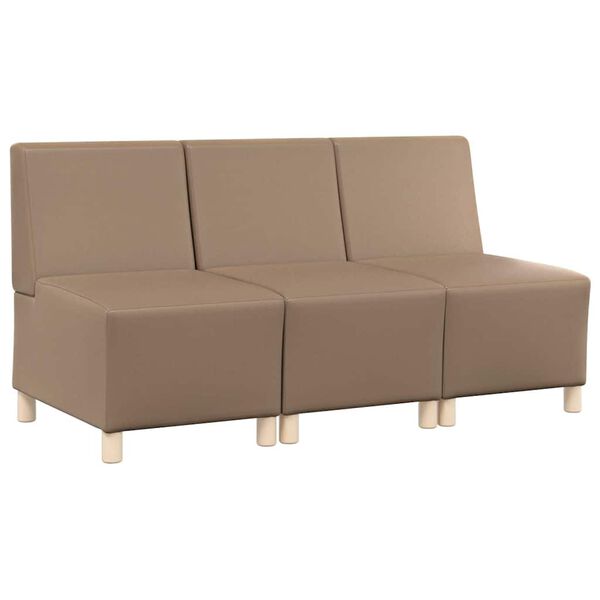 vidaXL Модулен диван без ръкави 3 pcs Капучино 55 x 74 x 82 см