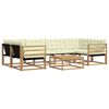 vidaXL Комплект дивани за открито 7 pcs Бяло и кремаво 79 x 79 x 37 см