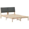 vidaXL Рамка на леглото с таблото кафяво и тъмносиво 160 x 200 cm