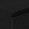 vidaXL Сайдборд, черно и дъб, 60x35x98,5 см, инженерно дърво