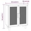 vidaXL Сайдборд, кафяв, 60x30x70 см, бор масив и естествен ратан