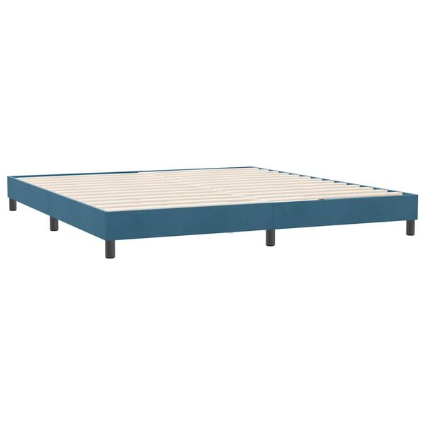 vidaXL Box Spring легло без матрак Тъмно синьо 180x210 cm кадифе