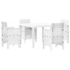 vidaXL Комплект за хранене в градината 5 pcs Бяло Ратан Polt
