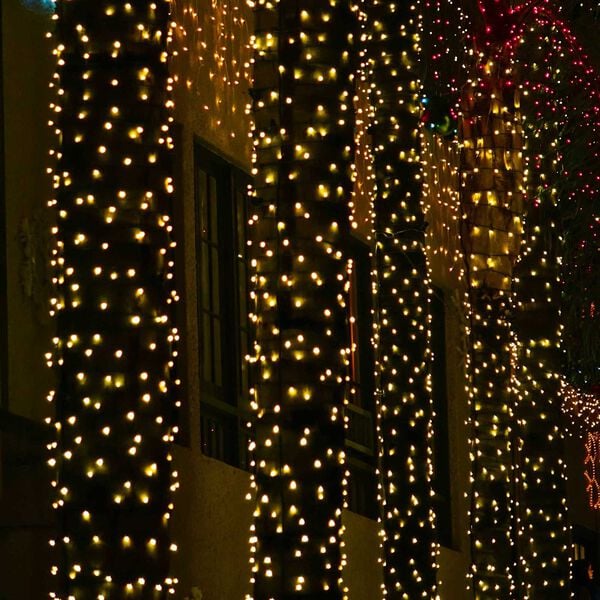 vidaXL Лед мрежа Тъмен зелен