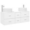 vidaXL Комплект мебели за баня 3 бр. Бяло 49,5 x 44,5 x 65,5 см