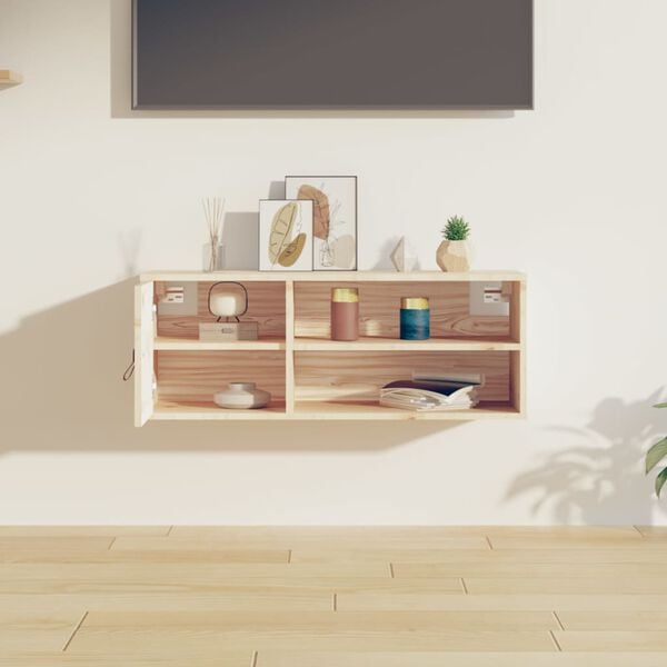vidaXL Стенен шкаф, 80x30x30 см, борово дърво масив