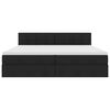 vidaXL Легло с място за съхранение и матрак Черно 200 x 200 cm