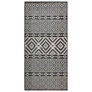 vidaXL Градински плоскотъкан килим, 80x150 см, черни шевици