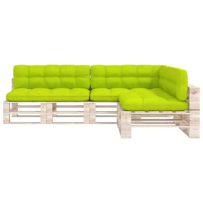 vidaXL Палетни възглавници за диван, 7 бр, яркозелени