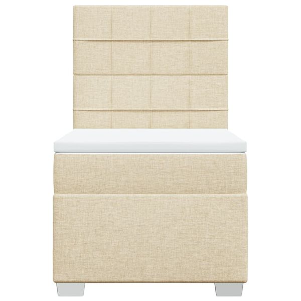 vidaXL Боксспринг легло с матрак, кремава, 90x190 см, плат