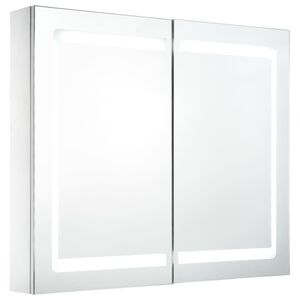vidaXL LED шкаф с огледало за баня, 80x12,2x68 см