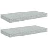 vidaXL Окачени стенни рафтове, 2 бр, бетонно сиви, 50x23,5x3,8 см, МДФ