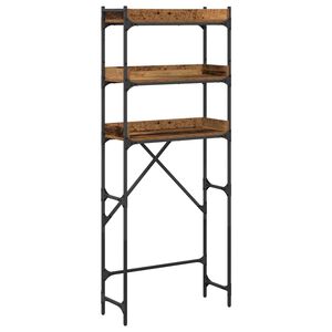 vidaXL Етажерка за перална машина с рафт Старо дърво 67 x 25 x 163 см