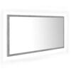 vidaXL LED огледало за баня, бетонно сиво, 90x8,5x37 см, акрил