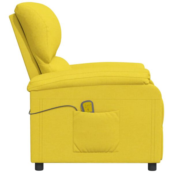 vidaXL Масажен стол, светложълт, текстил