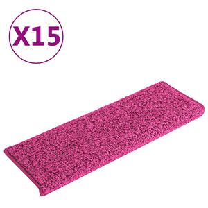 vidaXL Изтривалки за стълби 15 бр. 65x21x4 см, розови, правоъгълни, кант