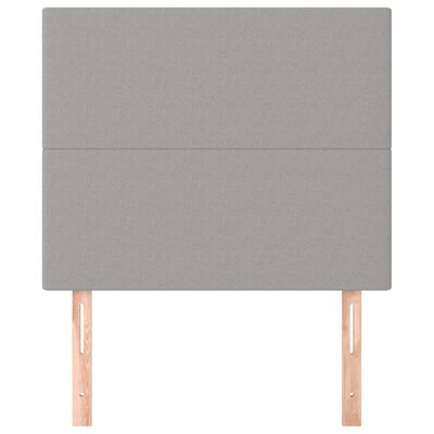 vidaXL Горни табли за легло, 2 бр, светлосиви, 100x5x78/88 см, плат