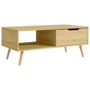 vidaXL Кафе маса, сонома дъб, 100x49,5x43 см, инженерно дърво