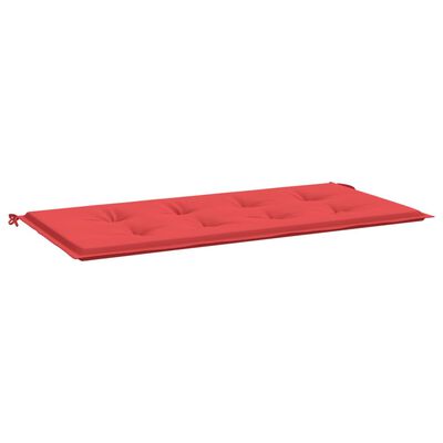 vidaXL Възглавница за градинска пейка червена 120x50x3 см оксфорд плат